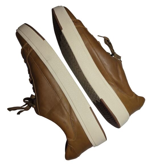Kizik Vegas Unisex Brown Leather Lace Up Hands Free Sneakers Mens 15 Women 16.5 main image 5